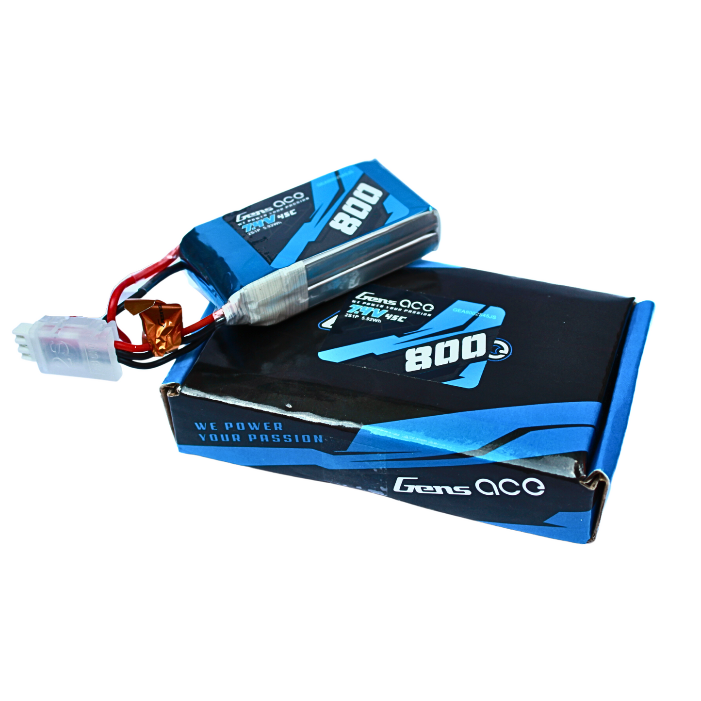 Batería Lipo Tattu 800 mah 2S 7.4V 45C