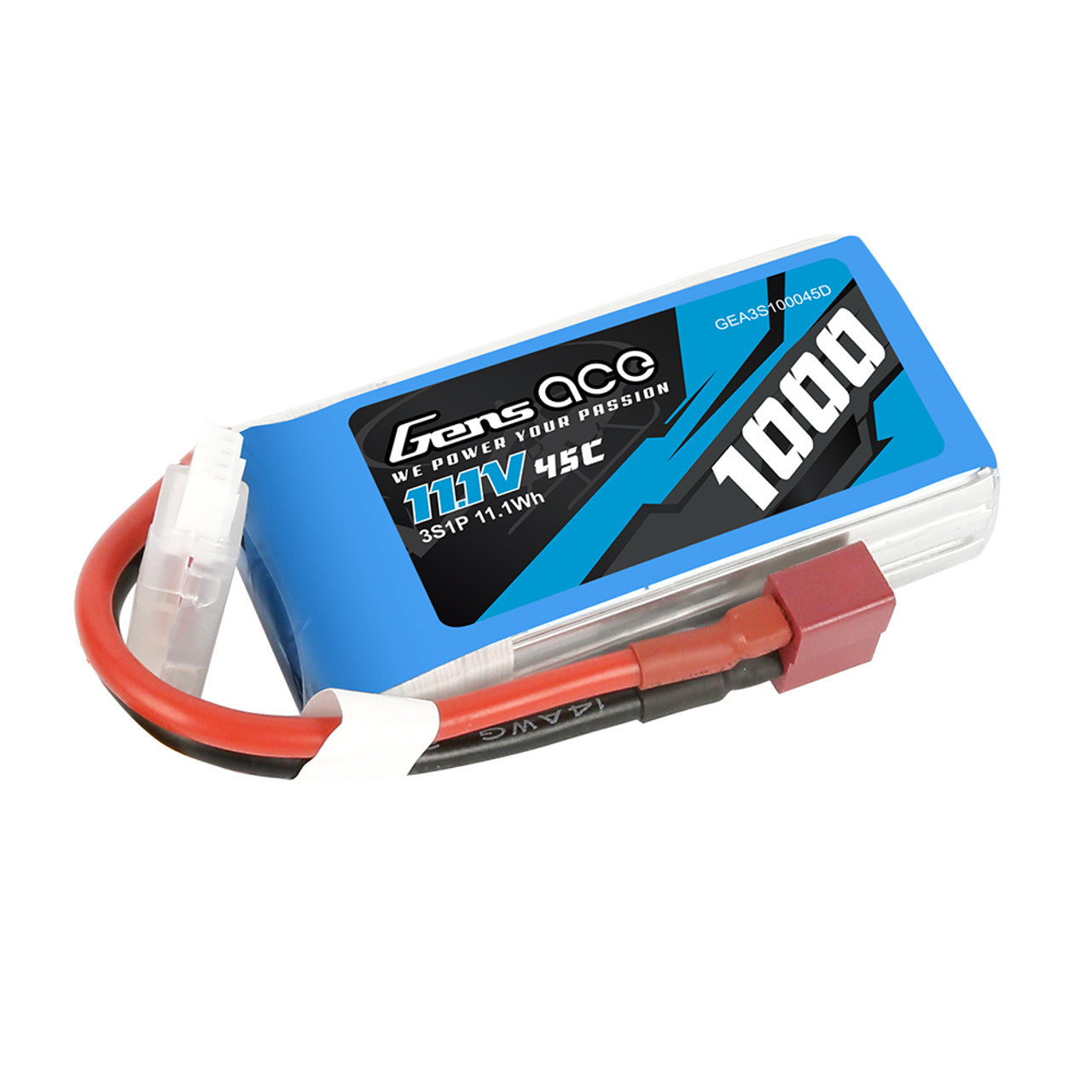 Bateria Lipo Gens Ace 1000mAh 3S 45C 11.1V Conector Deans