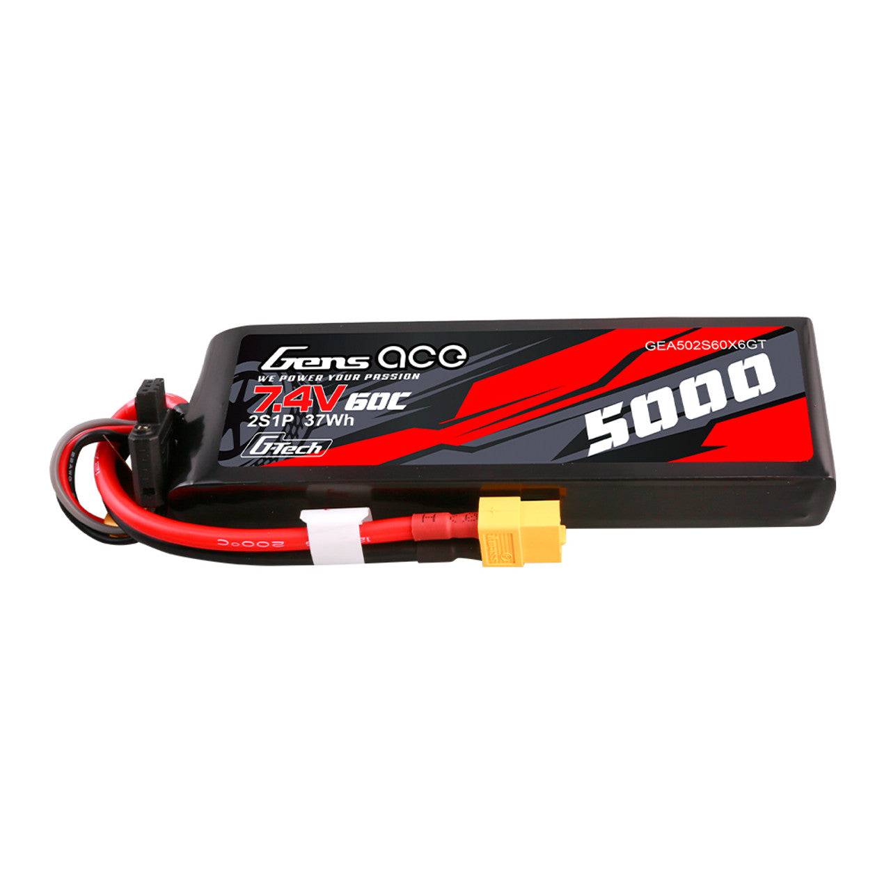 Gens Ace 5000mAh 2S 7.4V 60C Short-Size G-Tech con conector XT60