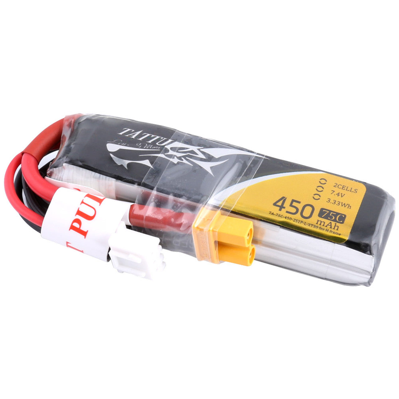 Batería Lipo TATTU 450 mah 2S 7.4V  75C conector XT30