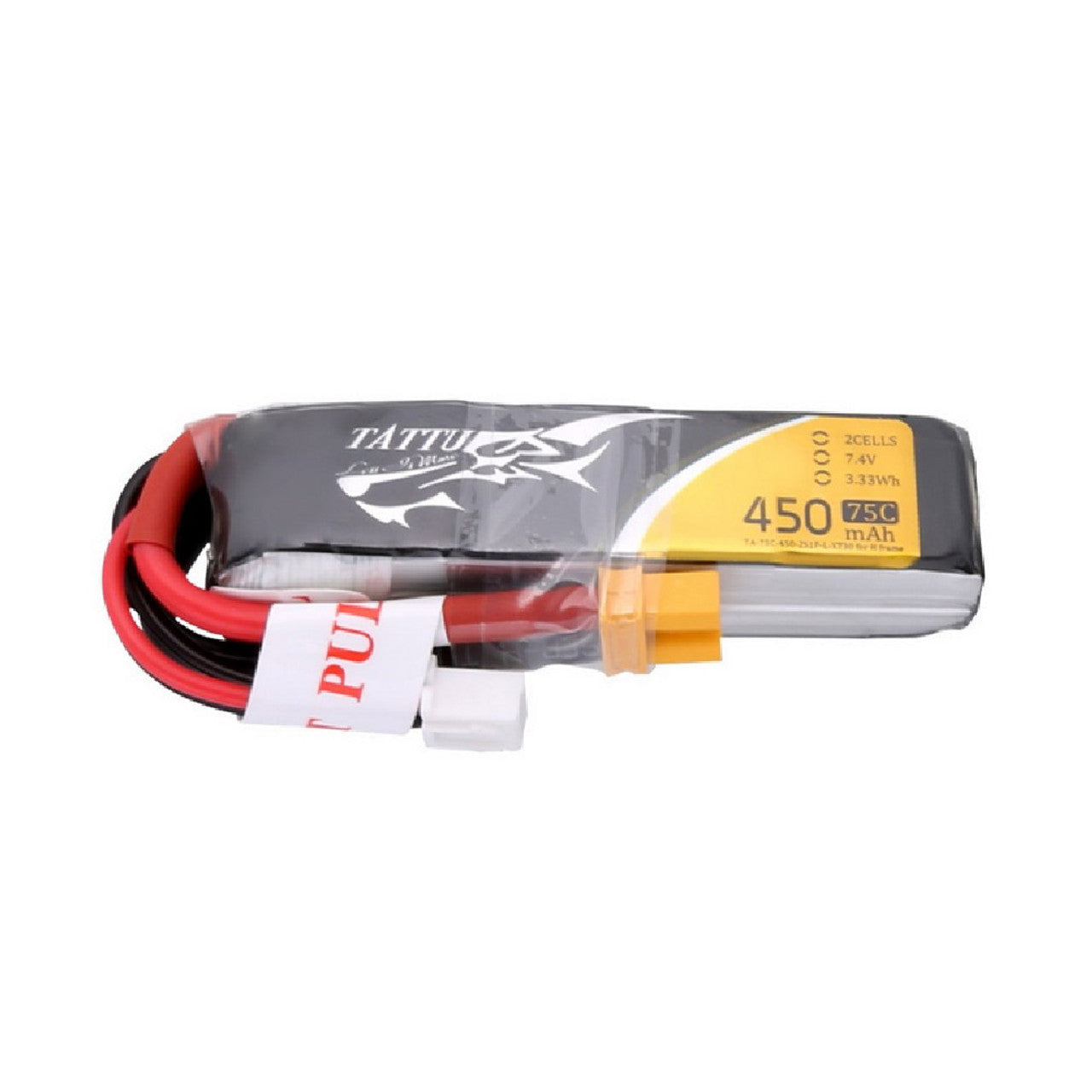 Batería Lipo TATTU 450 mah 2S 7.4V  75C conector XT30