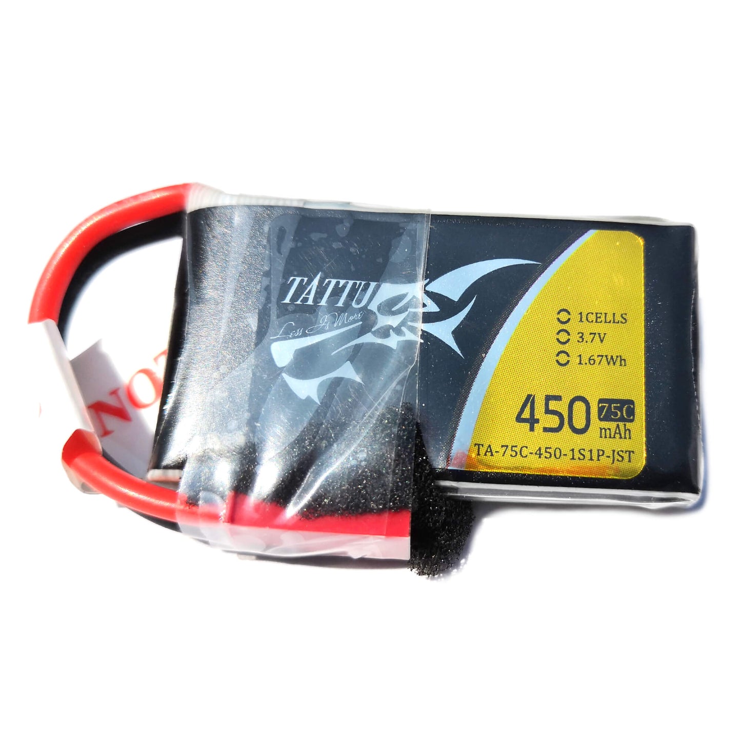 Batería Lipo TATTU 450 mah 1S 3.7V 75C conector JST