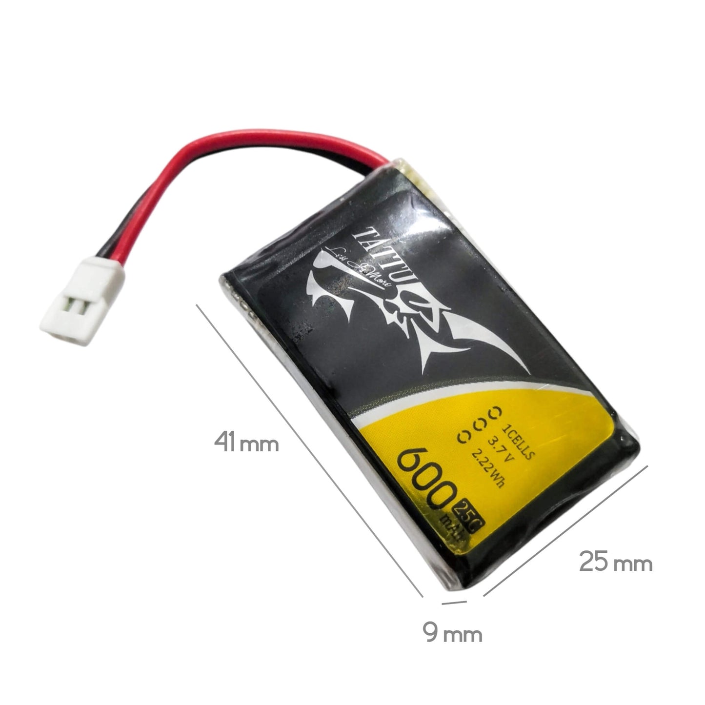 Batería Lipo TATTU 600 mah 1s 3.7V 25C conector Molex