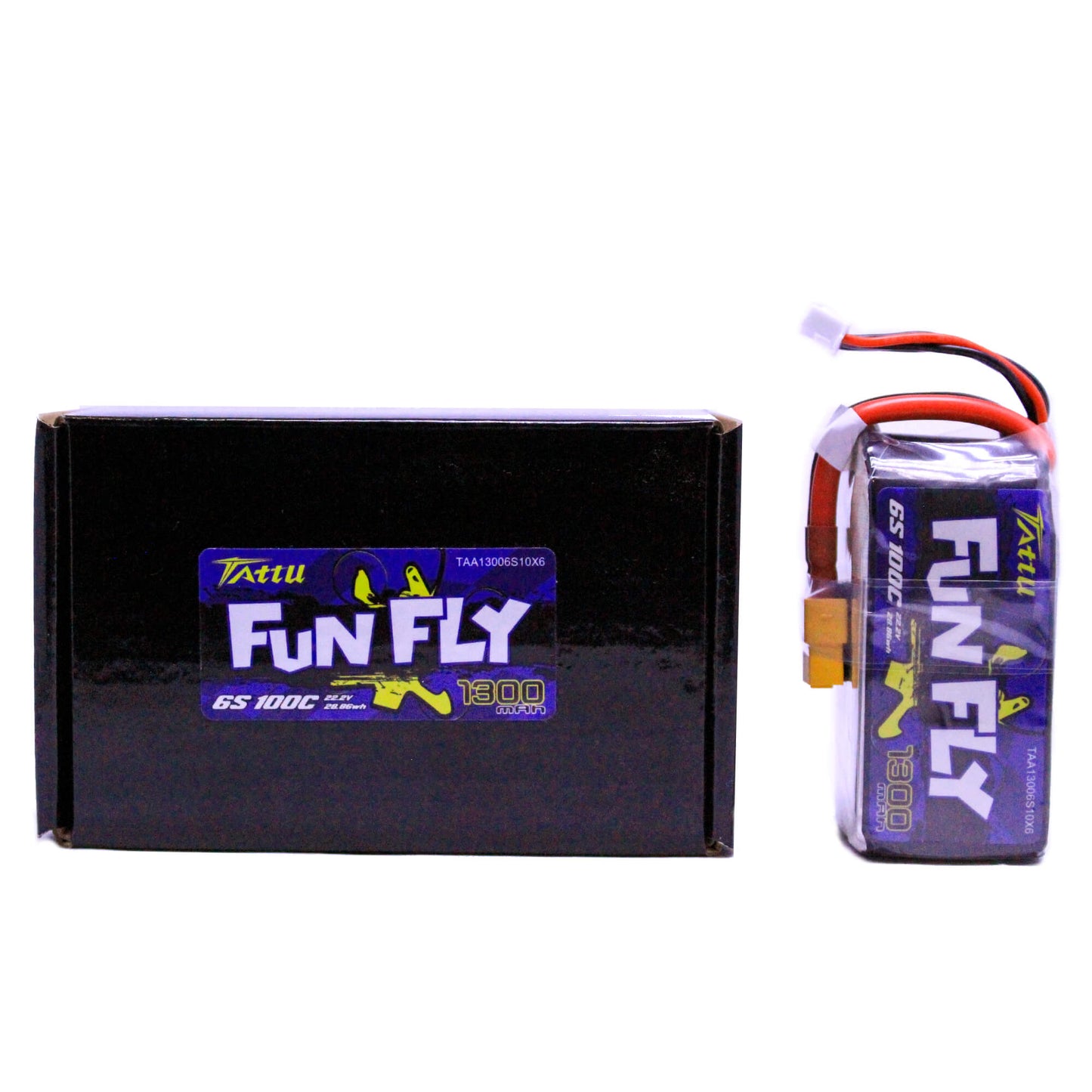 Batería Lipo TATTU 1300 mah 6S 22.2V 100C conector XT60