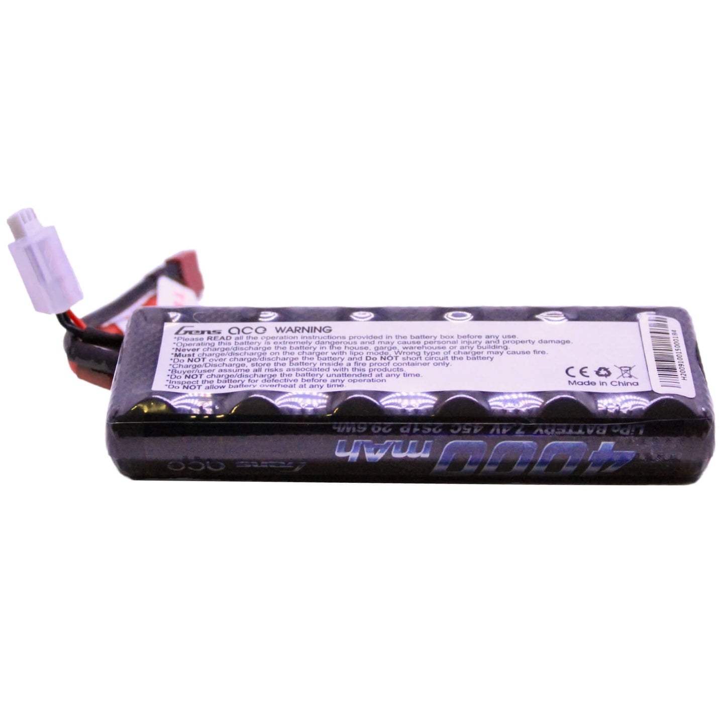 Bateria Lipo GENS ACE HardCase 4000 mah 2s 7.4V 45C con conector Deans