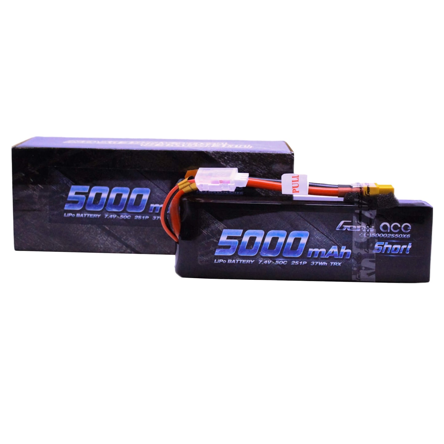 Bateria Lipo GENS ACE Short Size 5000 mah 2s 7.4V 50C con conector XT60